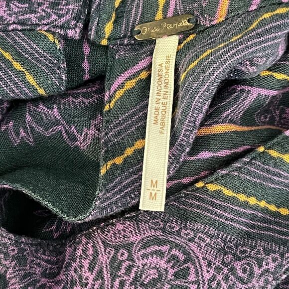Free People Walking On A Dream Purple Front Key Hole Tunic Top Size Medium - Picture 3 of 7
